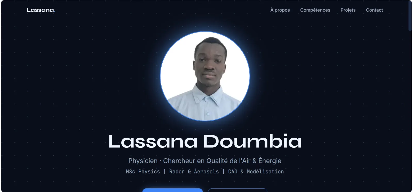 Preview of Portfolio Lassana — Modern professional portfolio showcasing Lassana's technical career, key achievements, and demonstrated soft skills.
